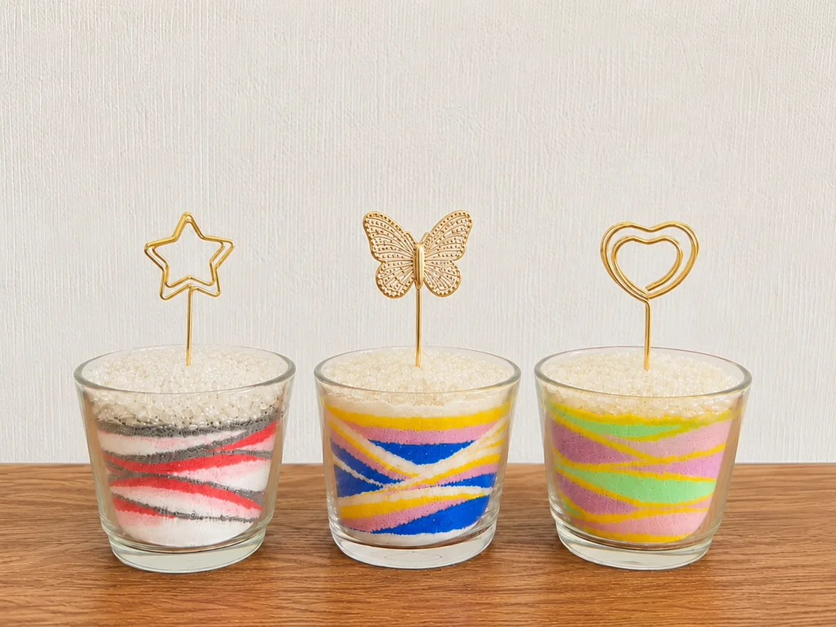 星・蝶・ハートのゴールドクリップを挿したクリップサンド作品