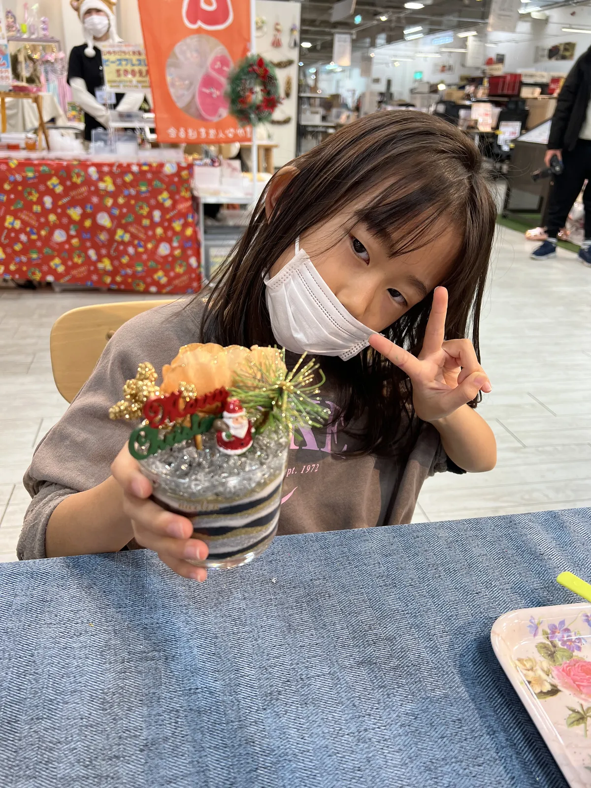Merry Xmasピックを飾ったクリスマスサンド